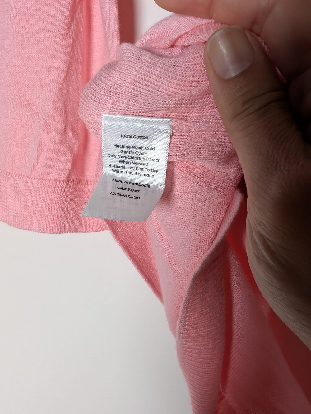 NWT Talbots Lightweight Light Pink V-Neck Knit Top Sweater Cotton Small - Picture 4 of 7